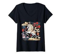 Femme Nouvel An chinois 2026 Nouvel An lunaire T-Shirt avec Col en V