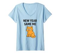 Femme Nouvel an Same Me Funny Sarcastic Resolution T-Shirt avec Col en V