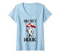 Femme Nu det Nuuk! C'est Assez Maintenant ! Ours Polaire Drapeau T-Shirt avec Col en V