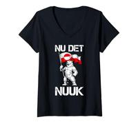 Femme Nu det Nuuk! C'est Assez Maintenant ! Ours Polaire Drapeau T-Shirt avec Col en V
