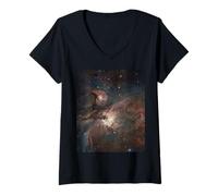 Femme Nuages de gaz turbulents Formant des étoiles Astronomie Espace Art T-Shirt avec Col en V