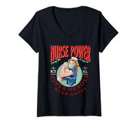 Femme Nurse Power Saving Life is My Job Not All Heroes Wear Capes T-Shirt avec Col en V