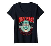 Femme Nurse Power Saving Life is My Job Not All Heroes Wear Capes T-Shirt avec Col en V