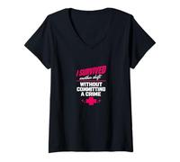 Femme Nurse Survived Another Shift Dark Humour Design rétro T-Shirt avec Col en V