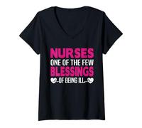 Femme Nurses One of The Few Blessings of Being Ill Funny Nursing T-Shirt avec Col en V
