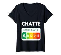 Femme Nutri-Score A - Cadeau Drôle Entre Amis. pour Adultes T-Shirt avec Col en V