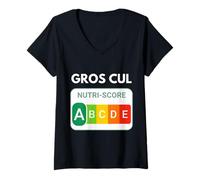 Femme Nutri-Score Humour. Cadeau Drôle Entre Amis. pour Adultes T-Shirt avec Col en V