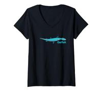 Femme Oarfish Doomsday Fish Deep Sea Regalecidae T-Shirt avec Col en V