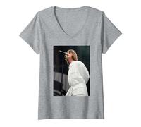 Femme Oasis Liam Gallagher Live Knebworth Britpop 1996 T-Shirt avec Col en V