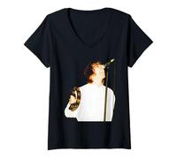 Femme Oasis Live Liam Gallagher Britpop Knebworth 1996 T-Shirt avec Col en V
