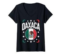 Femme Oaxaca Drapeau Mexicain Patrimoine Indigène Art Tribal Femme Homme T-Shirt avec Col en V