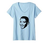Femme Obama Fierté Noire L'histoire des Noirs Afro-américains T-Shirt avec Col en V