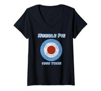 Femme Objectif de la tournée Humble Pie On To Victory 1980 T-Shirt avec Col en V
