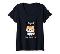 Femme Objectif de Vie : câlinez Chaque Chat T-Shirt avec Col en V