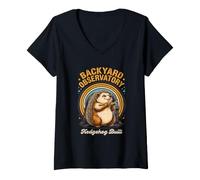 Femme Observatoire d'arrière-Cour hérisson construit T-Shirt avec Col en V