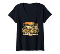 Femme Obsession silencieuse T-Shirt avec Col en V