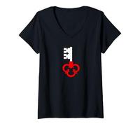 Femme Obwalden - Blason Suisse Canton T-Shirt avec Col en V