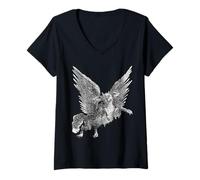 Femme Occulte Canine Lumière vs Ombre T-Shirt avec Col en V