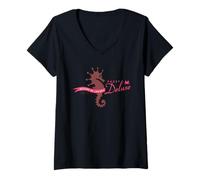 Femme Oceans of Luxury Seahorse T-Shirt avec Col en V