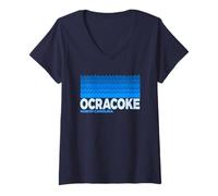 Femme Ocracoke, NC - Île d'Ocracoke, Caroline du Nord, Aquatic T-Shirt avec Col en V
