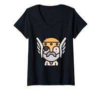 Femme Odin Mythologie Nordique Dieu Valkyrie Valhalla Viking T-Shirt avec Col en V