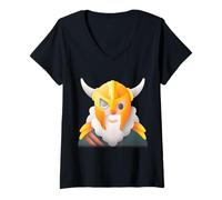 Femme Odin Mythologie Nordique Dieu Valkyrie Valhalla Viking T-Shirt avec Col en V