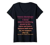 Femme Odontologue médico-légal T-Shirt avec Col en V