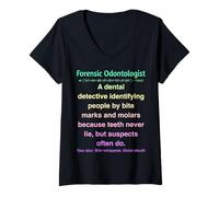 Femme Odontologue médico-légal T-Shirt avec Col en V