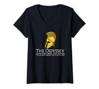 Femme Odyssée de la mythologie Grecque Antique archaïque Histoire de la Grèce T-Shirt avec Col en V