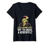 Femme Off to Cause A Kerfuffle Turtle Dictons étranges drôles T-Shirt avec Col en V
