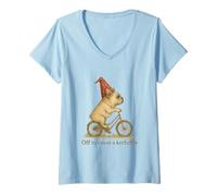 Femme Off to Cause A Kerfuffle, Un Bouledogue Magicien drôle T-Shirt avec Col en V