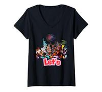 Femme Off Year Let's Christmas Halloween Pâques Cadeau Amusant T-Shirt avec Col en V