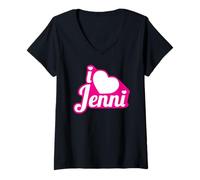 Femme Officiel Jenni Rivera I Love Jenni T-Shirt avec Col en V