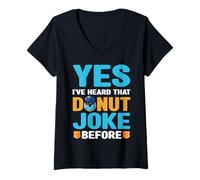 Femme Officier de Police : Oui, J'Ai déjà Entendu Cette Blague sur Les Beignets. T-Shirt avec Col en V