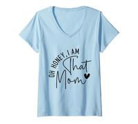 Femme Oh Chérie Je suis Cette Maman cœur T-Shirt avec Col en V