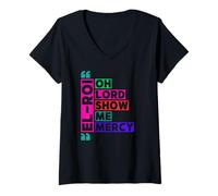 Femme Oh Seigneur, Sois Miséricorde, Prière matinale de la NSPDP T-Shirt avec Col en V