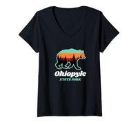 Femme Ohiopyle State Park Pennsylvania Ours de randonnée familial T-Shirt avec Col en V