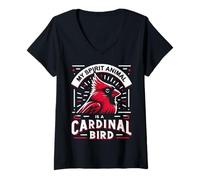 Femme Oiseau Cardinal Mon Animal Spirituel est Un Oiseau Cardinal Rouge T-Shirt avec Col en V