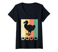 Femme Oiseau Dodo T-Shirt avec Col en V
