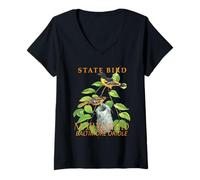 Femme Oiseau du Territoire du Maryland, l'Icterus galbul T-Shirt avec Col en V
