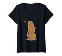 Femme Oiseau Kiwi et Kiwi sans vol de Nouvelle-Zélande Animal T-Shirt avec Col en V
