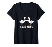 Femme Oiseaux, Jeu de Mots drôles d'oie T-Shirt avec Col en V