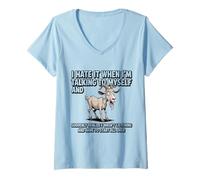 Femme Old Goat I Hate IT When I'm Talking to Myself Sarcastic T-Shirt avec Col en V