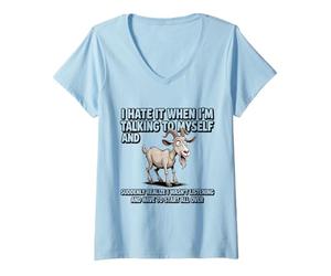 Femme Old Goat I Hate IT When I'm Talking to Myself Sarcastic T-Shirt avec Col en V
