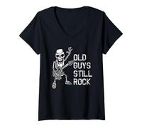 Femme Old Guys Still Rock Vieux Got to See The Cool Rock Bands T-Shirt avec Col en V