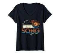 Femme Old Songs, New Love T-Shirt avec Col en V