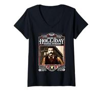Femme Old West John 'Doc' Holliday Chirurgien Dentaire T-Shirt avec Col en V