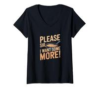 Femme Oliver Please Sir Novel Théâtre musical vintage Broadway T-Shirt avec Col en V