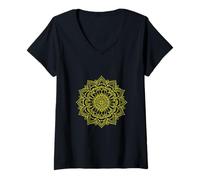 Femme Om Mandala: Peace, Harmony, and Spiritual Connection T-Shirt avec Col en V