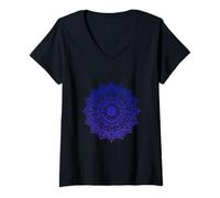 Femme Om Mandala: Peace, Harmony, and Spiritual Connection T-Shirt avec Col en V